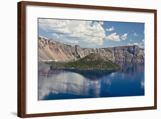 Crater Lake, Wizard Island, Crater Lake National Park, Oregon, USA-Michel Hersen-Framed Photographic Print