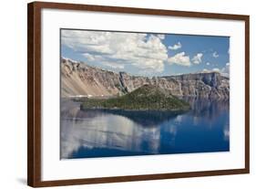 Crater Lake, Wizard Island, Crater Lake National Park, Oregon, USA-Michel Hersen-Framed Photographic Print