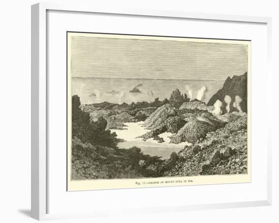 Crater of Mount Etna in 1834-null-Framed Giclee Print