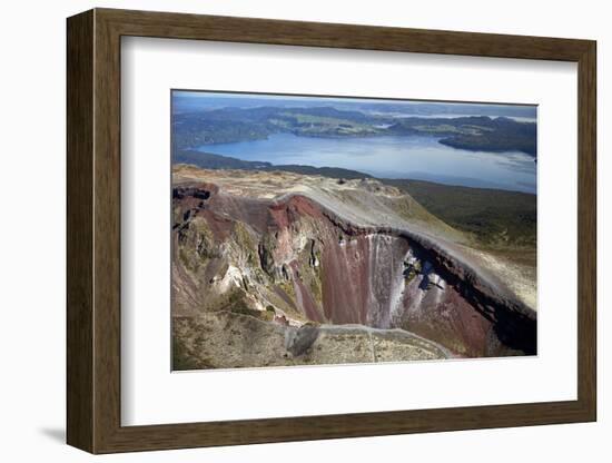 Crater of Mount Tarawera, and Lake Tarawera, near Rotorua, North Island, New Zealand-David Wall-Framed Photographic Print