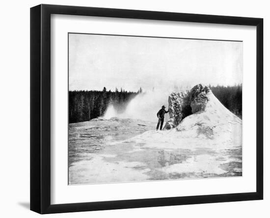 Crater of the Giant Geyser, Yellowstone National Park, USA, 1893-John L Stoddard-Framed Giclee Print