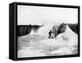 Crater of the Giant Geyser, Yellowstone National Park, USA, 1893-John L Stoddard-Framed Stretched Canvas