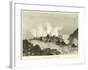 Crater of Vesuvius in 1834-null-Framed Giclee Print
