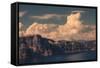 Craterside, Clouds and Peak, Crater Lake, Oregon-Vincent James-Framed Stretched Canvas