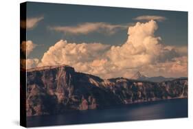 Craterside, Clouds and Peak, Crater Lake, Oregon-Vincent James-Stretched Canvas