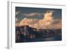 Craterside, Clouds and Peak, Crater Lake, Oregon-Vincent James-Framed Photographic Print