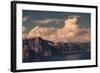 Craterside, Clouds and Peak, Crater Lake, Oregon-Vincent James-Framed Photographic Print
