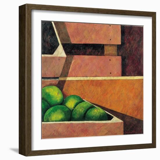 Crates with Green Oranges, 1999-Pedro Diego Alvarado-Framed Giclee Print