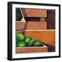 Crates with Green Oranges, 1999-Pedro Diego Alvarado-Framed Giclee Print