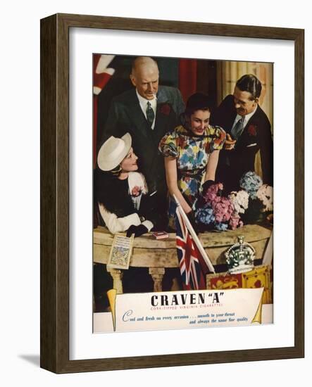 Craven a Cork-Tipped Virginia Cigarettes, 1937-null-Framed Giclee Print