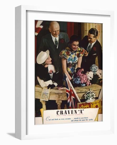 Craven a Cork-Tipped Virginia Cigarettes, 1937-null-Framed Giclee Print