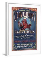 Crawfish - Vintage Sign-Lantern Press-Framed Art Print