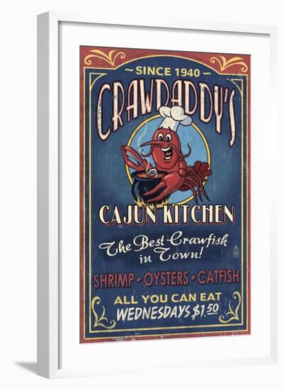 Crawfish - Vintage Sign-Lantern Press-Framed Art Print