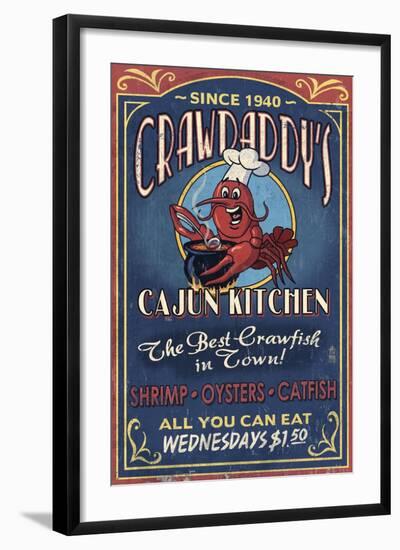 Crawfish - Vintage Sign-Lantern Press-Framed Art Print