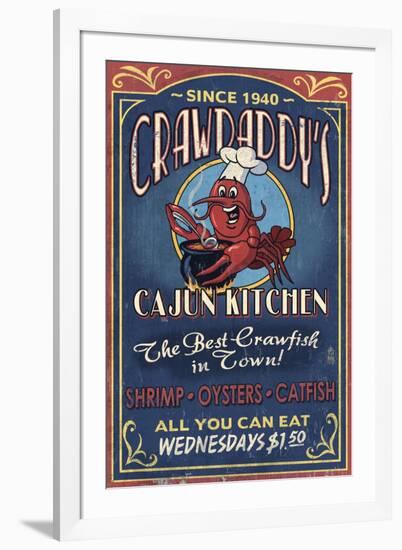 Crawfish - Vintage Sign-Lantern Press-Framed Art Print