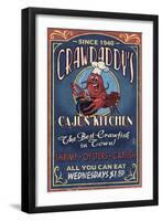 Crawfish - Vintage Sign-Lantern Press-Framed Art Print