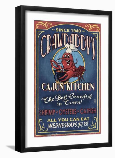 Crawfish - Vintage Sign-Lantern Press-Framed Art Print