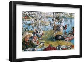 Crayfishing, 1897-Carl Larsson-Framed Art Print