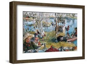 Crayfishing, 1897-Carl Larsson-Framed Art Print