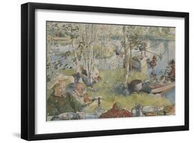 Crayfishing, from 'A Home' series, c.1895-Carl Larsson-Framed Giclee Print