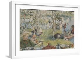 Crayfishing, from 'A Home' series, c.1895-Carl Larsson-Framed Giclee Print