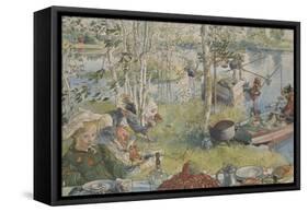 Crayfishing, from 'A Home' series, c.1895-Carl Larsson-Framed Stretched Canvas