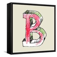 Crayon Alphabet, Hand Drawn Letter B-Andriy Zholudyev-Framed Stretched Canvas