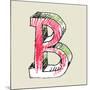 Crayon Alphabet, Hand Drawn Letter B-Andriy Zholudyev-Mounted Art Print