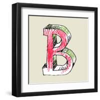 Crayon Alphabet, Hand Drawn Letter B-Andriy Zholudyev-Framed Art Print