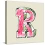 Crayon Alphabet, Hand Drawn Letter R-Andriy Zholudyev-Stretched Canvas