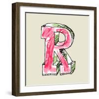 Crayon Alphabet, Hand Drawn Letter R-Andriy Zholudyev-Framed Art Print