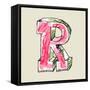 Crayon Alphabet, Hand Drawn Letter R-Andriy Zholudyev-Framed Stretched Canvas