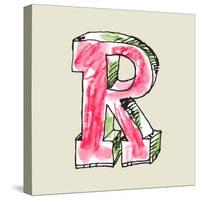 Crayon Alphabet, Hand Drawn Letter R-Andriy Zholudyev-Stretched Canvas