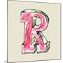 Crayon Alphabet, Hand Drawn Letter R-Andriy Zholudyev-Mounted Art Print