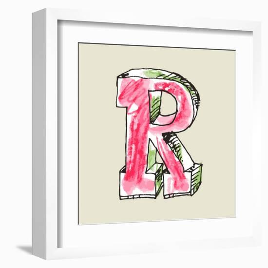 Crayon Alphabet, Hand Drawn Letter R-Andriy Zholudyev-Framed Art Print