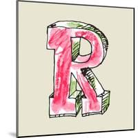 Crayon Alphabet, Hand Drawn Letter R-Andriy Zholudyev-Mounted Art Print