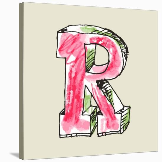 Crayon Alphabet, Hand Drawn Letter R-Andriy Zholudyev-Stretched Canvas