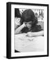 Crayon Artist Working at Her Drawing-Ed Clark-Framed Photographic Print