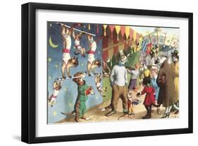 Crazy Cats Acrobats-null-Framed Art Print