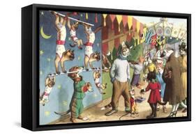 Crazy Cats Acrobats-null-Framed Stretched Canvas