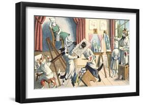 Crazy Cats at Art School-null-Framed Art Print