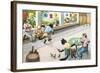 Crazy Cats at Bowling Alley-null-Framed Art Print