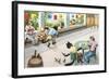 Crazy Cats at Bowling Alley-null-Framed Art Print