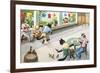 Crazy Cats at Bowling Alley-null-Framed Art Print