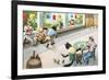 Crazy Cats at Bowling Alley-null-Framed Art Print