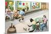 Crazy Cats at Bowling Alley-null-Mounted Art Print