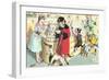 Crazy Cats at Card Store-null-Framed Art Print