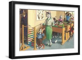 Crazy Cats at School-null-Framed Art Print