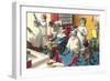 Crazy Cats at the Barber Shop-null-Framed Art Print