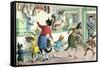 Crazy Cats at the Butcher Shop-null-Framed Stretched Canvas